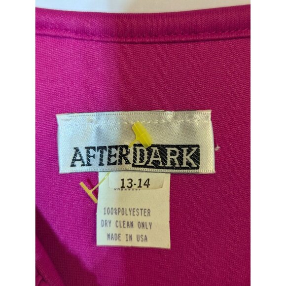Vintage After Dark Pink Pleated Dress Size 13-14 Short Sleeves Flowy Hem Womens - Picture 3 of 6